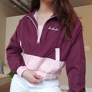 Cropped pull-over wind breaker
